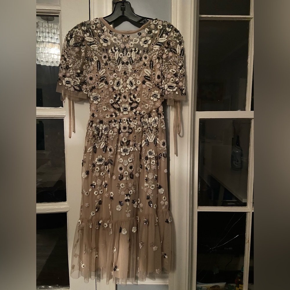 Anthropologie BHLDN embroidery beaded dress Size 0